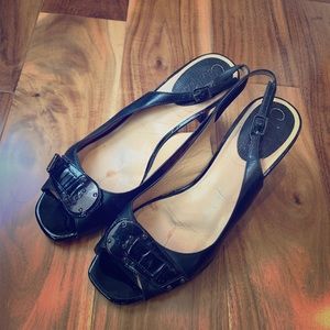 Cole Haan black slingbacks